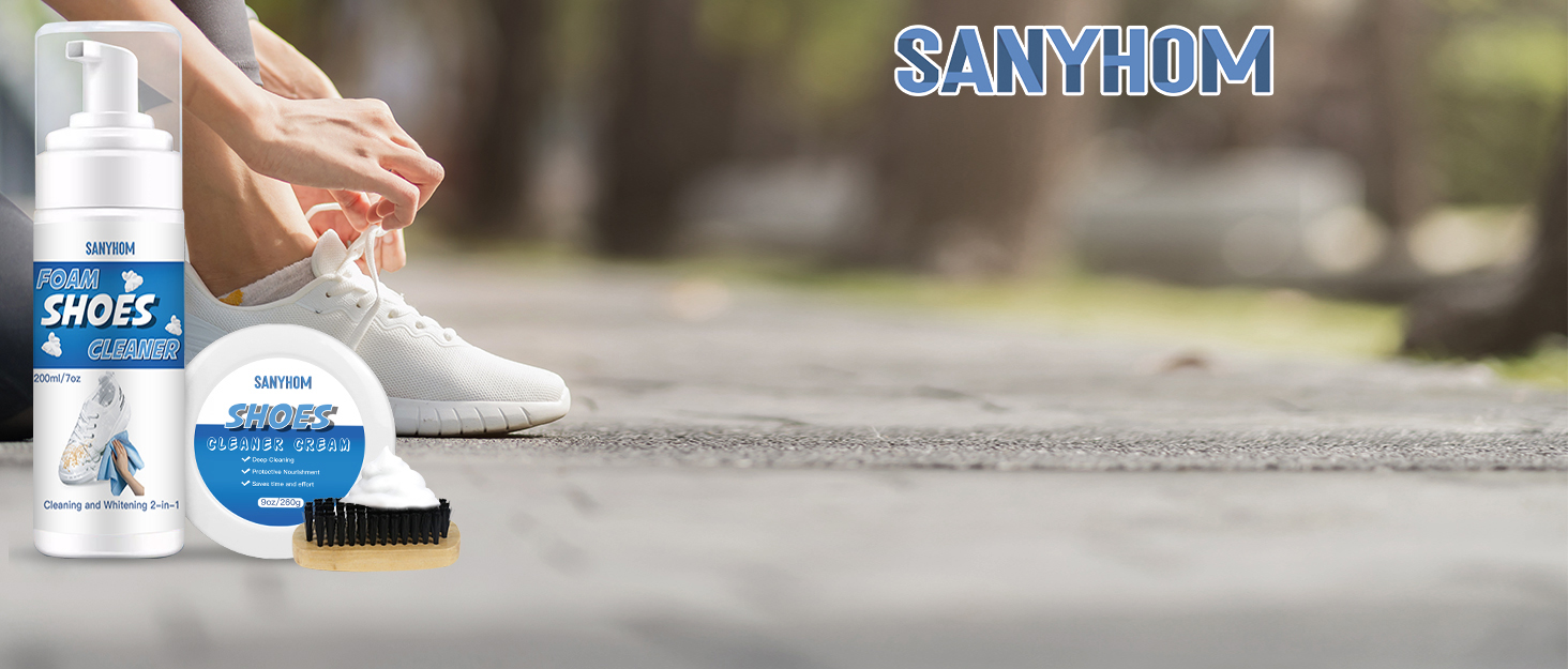 Набір для чищення кросівок SANYHOM 8 в 1 – преміум засіб для взуття з щіткою, кремом і рушником, для білих кросівок та взуття