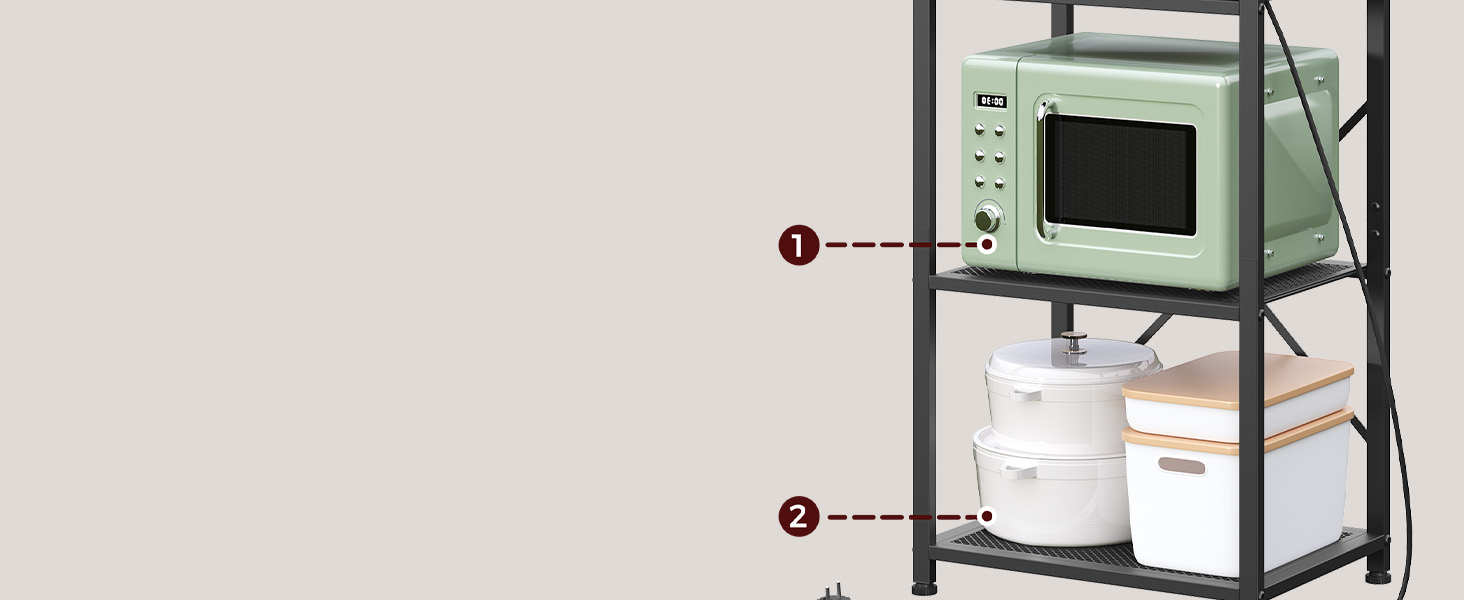 Стельова полиця з розетками, підлогова полиця, полиця пекаря, 35 x 48 x 135 см, 4 гачки S-подібної форми, станція для кавової бару з тримачем для пляшок та гачками, вінтажний коричневий та чорний колір ABRHR23UE01