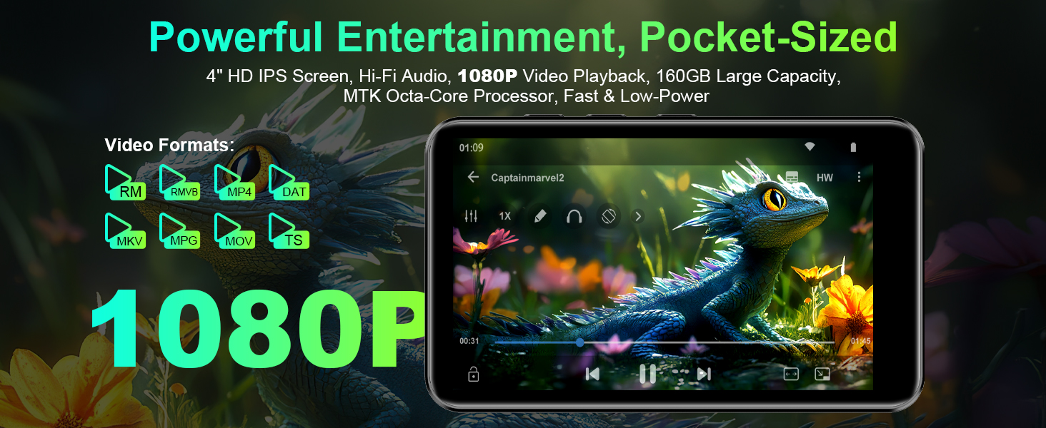 MP3 плеєр SWOFY з Bluetooth та WiFi, 4.0