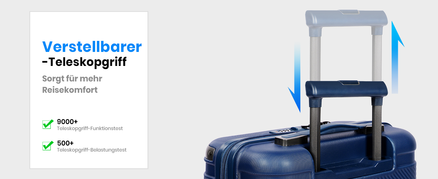 Набір валіз Tavoxda 3 шт. з TSA-замком, з регульованою ручкою, великі валізи, набір для подорожей для жінок та чоловіків (1 шт, темно-синій)