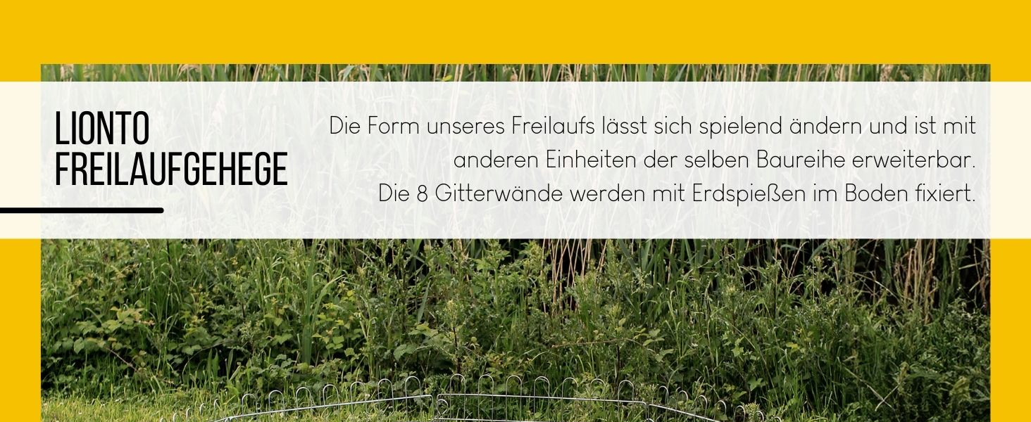 Вольєр для кроликів Lionto, 59x58 см, з металу, розширюваний, з захисним сітком та дверима з замком, для тримання на вулиці, 8 елементів