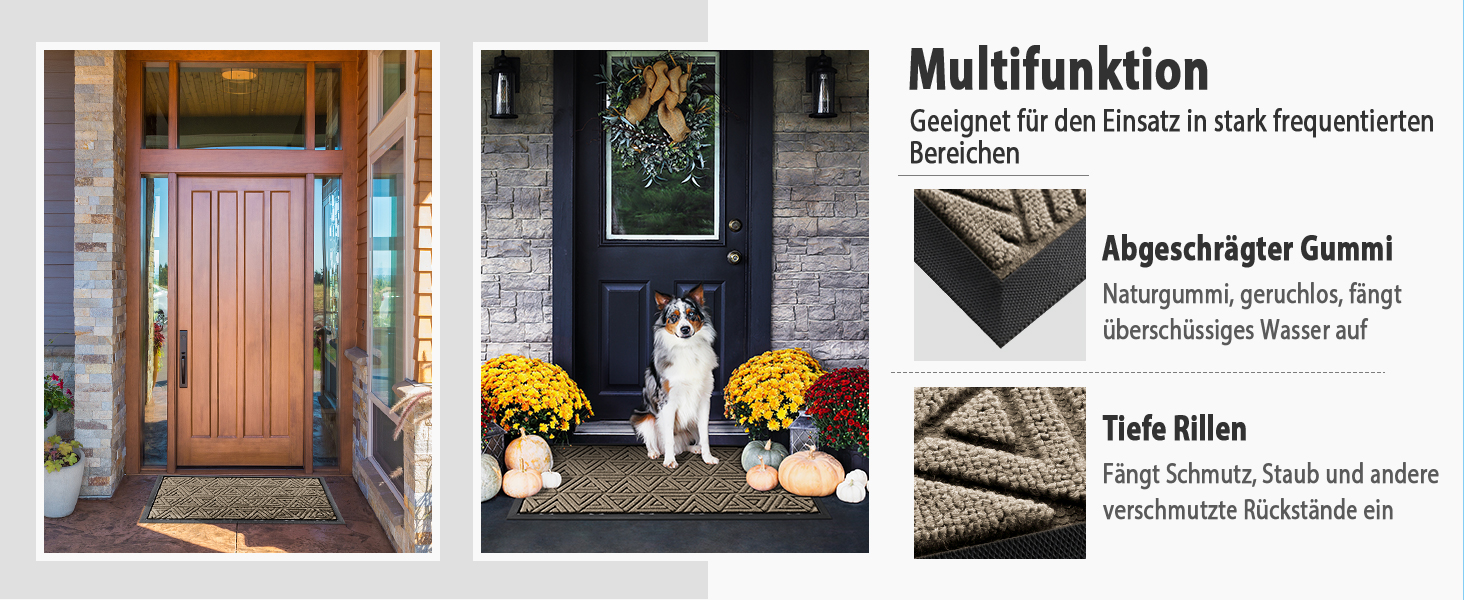 Килимок для дому Yimobra, 75 x 43 см, чорний: зносостійкий, водонепроникний, легко миється | Для дому та вулиці