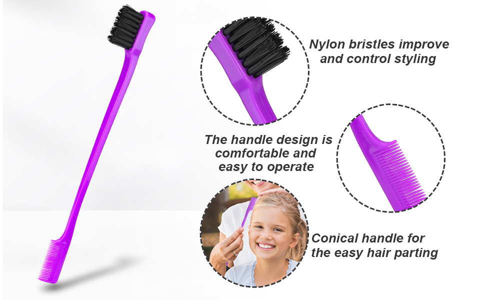 Набір для догляду за волоссям: щітка для розплутування з пульверизатором 200 мл, щітка для волосся з натуральної щетини, набір з 3 шт. для створення об'єму, двостороння щітка (фіолетовий)