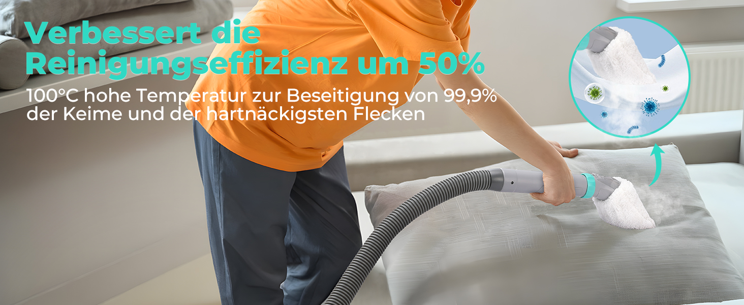 Пылесос с функцией пара HAUSHOF StainZapper Vapo: для коврів, диванів, авто. Очищувач з підігрівом та високою температурою. З миючим засобом.