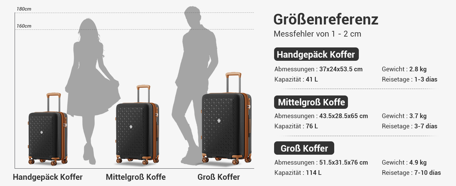 Чорний/коричневий великий валіза-ролкер з розширюваною конструкцією, TSA-замком та тримачем для напоїв (Polypropylen)