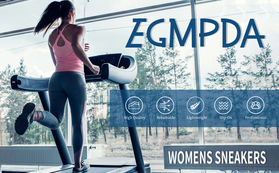 Жіночі кросівки для ходьби, бігу та трекінгу EGMPDA - зручні та легкі, чорного кольору