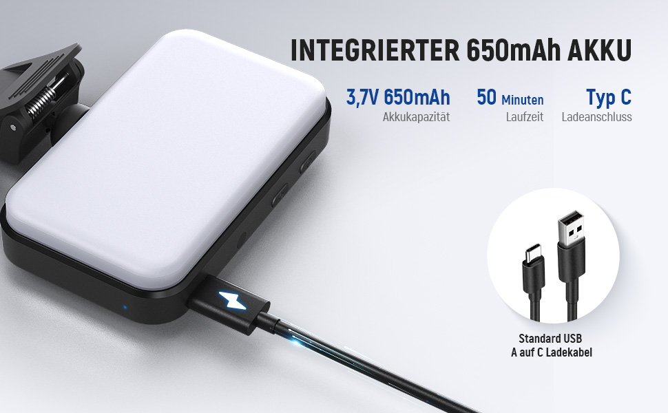 LED світло для селфі Neewer Entry Level - настільне світло для телефону, 54 світлодіоди, кліпса, CRI 88, 650mAh, для відеоконференцій, макіяжу, YouTube