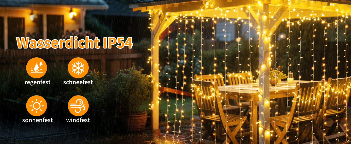 LED гірлянда для декору приміщень та вулиці, 33м, 300 LED, тепле біле світло, для саду, вечірки, весілля, Різдва, тераси, балкону