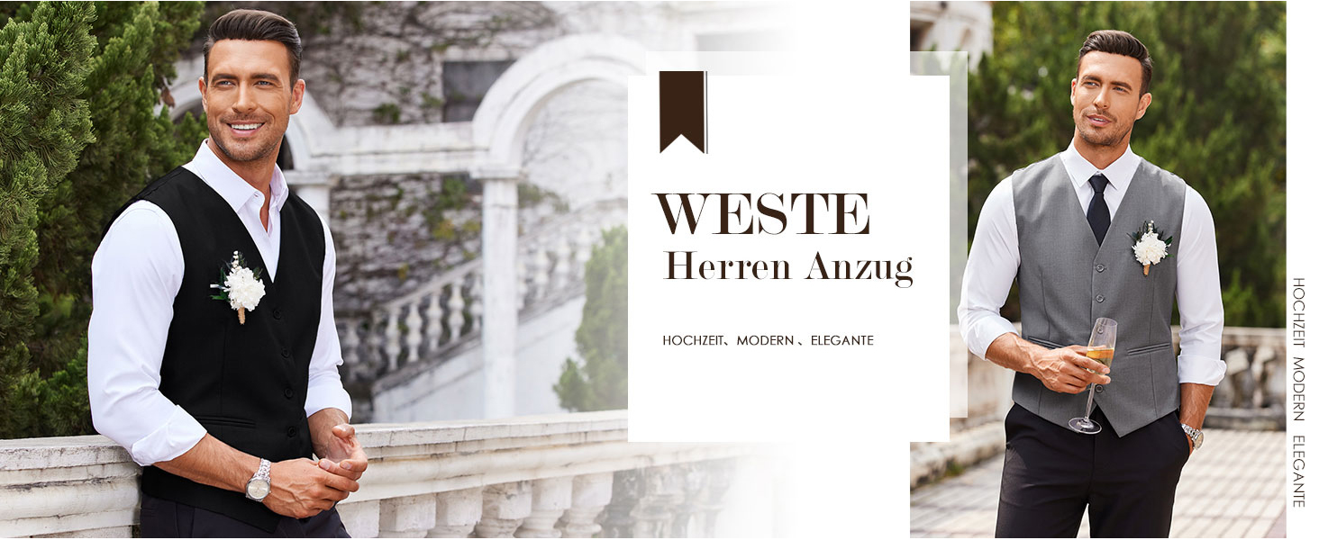 Костюмний жилет чоловічий COOFANDY, Slim fit, чорний, для вечірки та офісу