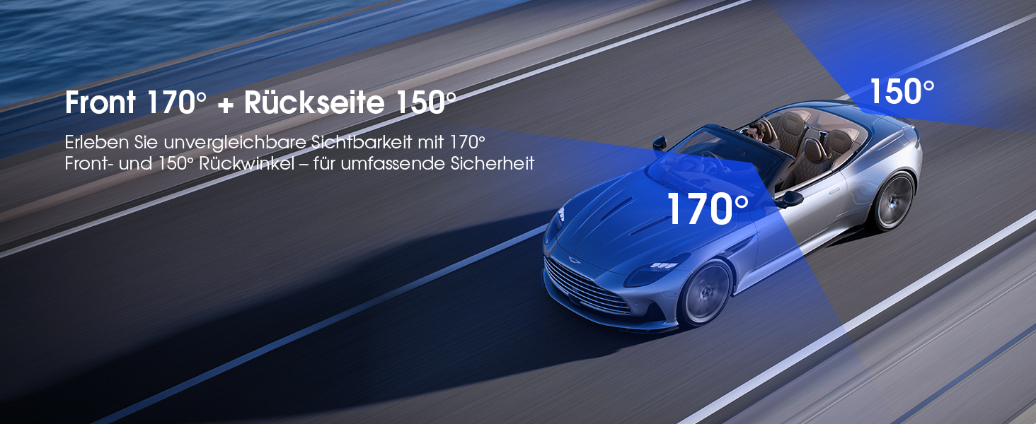 Автомобільний відеореєстратор Avylet 4K/2.5K+1080P з передньою та задньою камерами, 64GB SD карта, 5GHz WiFi, ADAS, 2.7