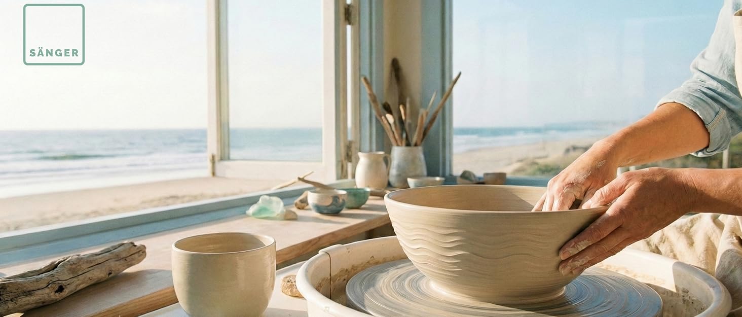 Набір посуду SÄNGER Rio 24 елементи: 6 тарілок, 6 сніданок, 6 глибоких тарілок, 6 салатників, посуд для 6 осіб, блакитний, Steingut, VALUE COLLECTION (12 чашок еспресо)