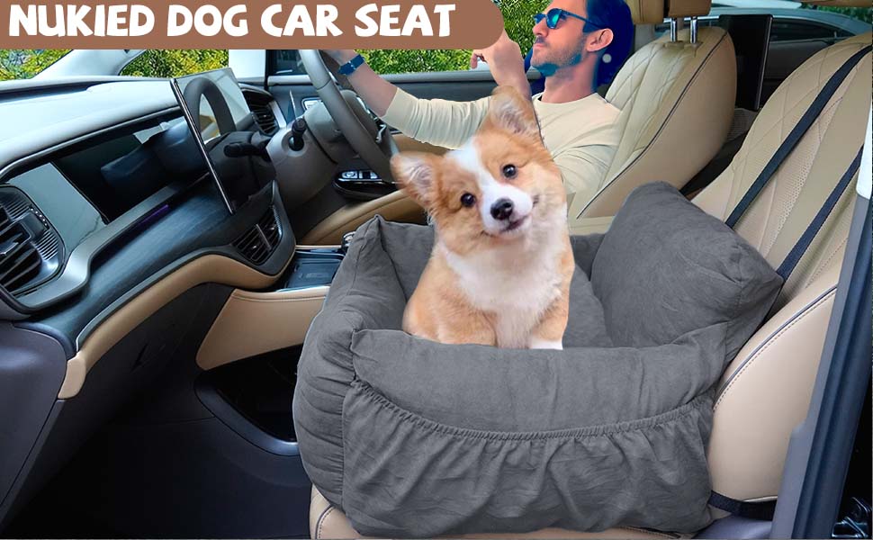 Автокрісло для собак, миється та стійке до плям. Зручне автокрісло для собак середнього розміру (сірий)