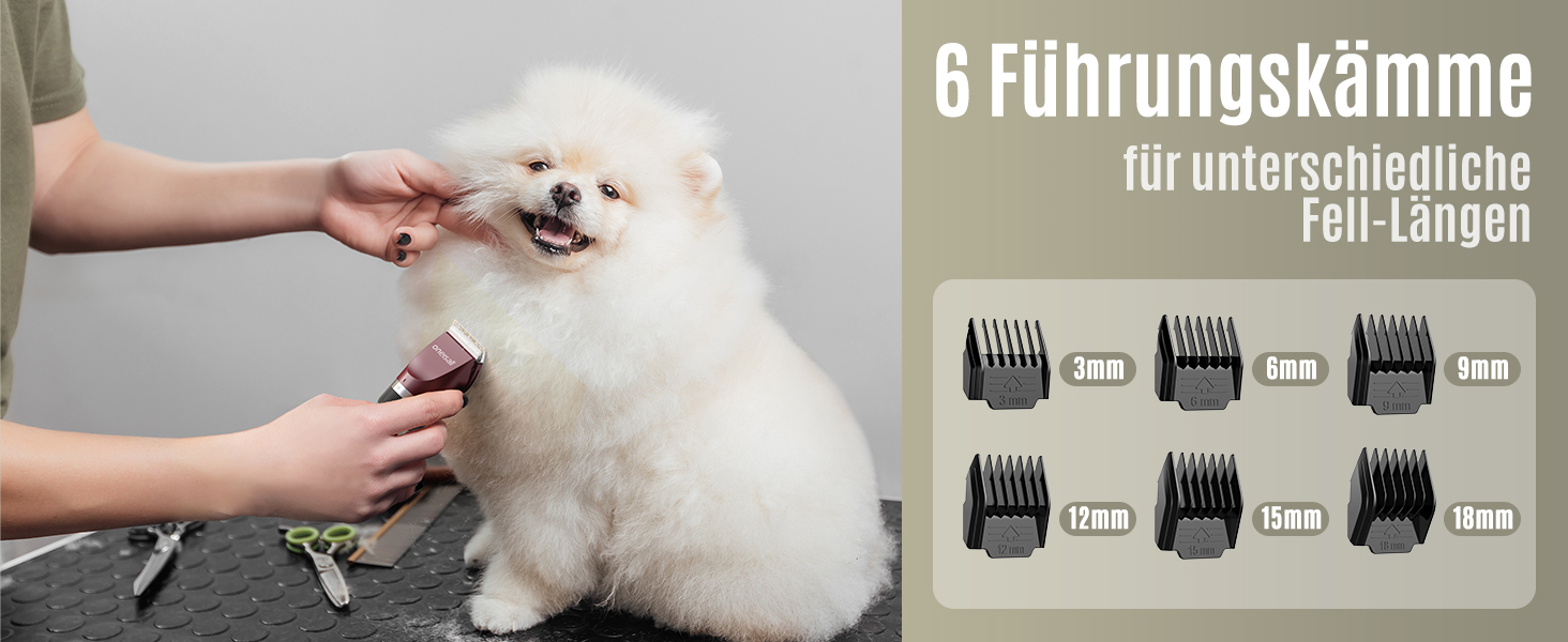 Oneisall Cordless Pet Hair Trimmer - Professional Dog & Cat Grooming Clippers - Electric Hair Trimmer Set with Pink Design