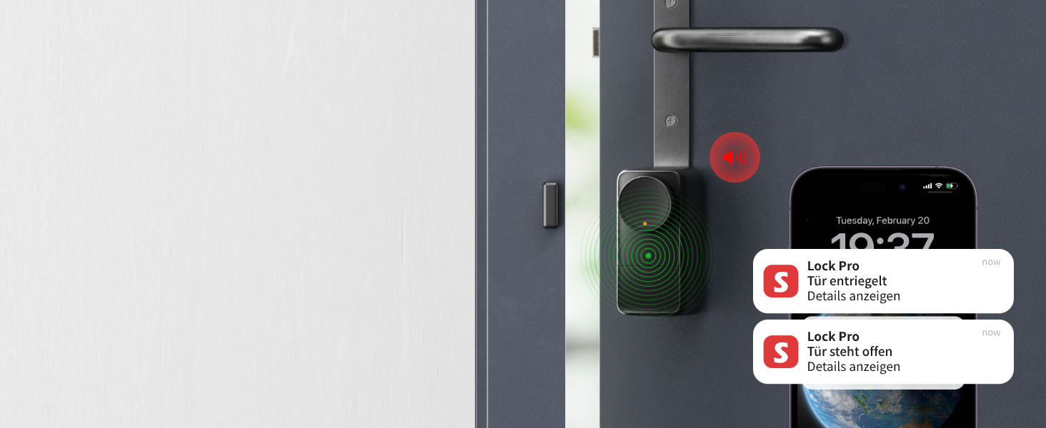 Розумний замок SwitchBot WALN Smart Lock Pro для вхідних дверей, електронний дверний замок з керуванням через додаток, підтримка Matter, Alexa, Google, швидке встановлення