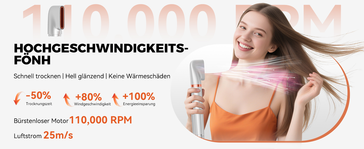 Air Styler Hair Stylers Airbrush 5-в-1: Мультистайлер, фен-щітка для об'єму, локонів, випрямлення та сушіння волосся (800 Вт, помаранчевий)