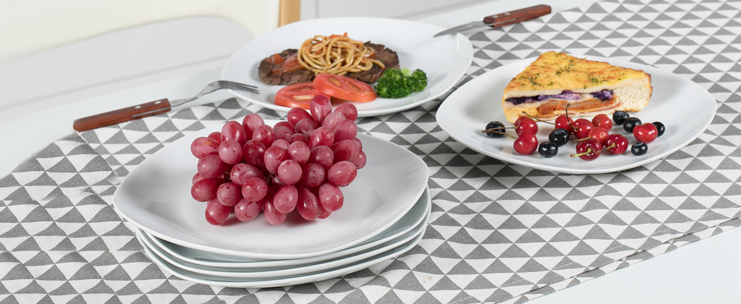 MALACASA Серія Elisa, 6-ти частинний набір порцелянових тарілок (6 шт.) для 6 осіб