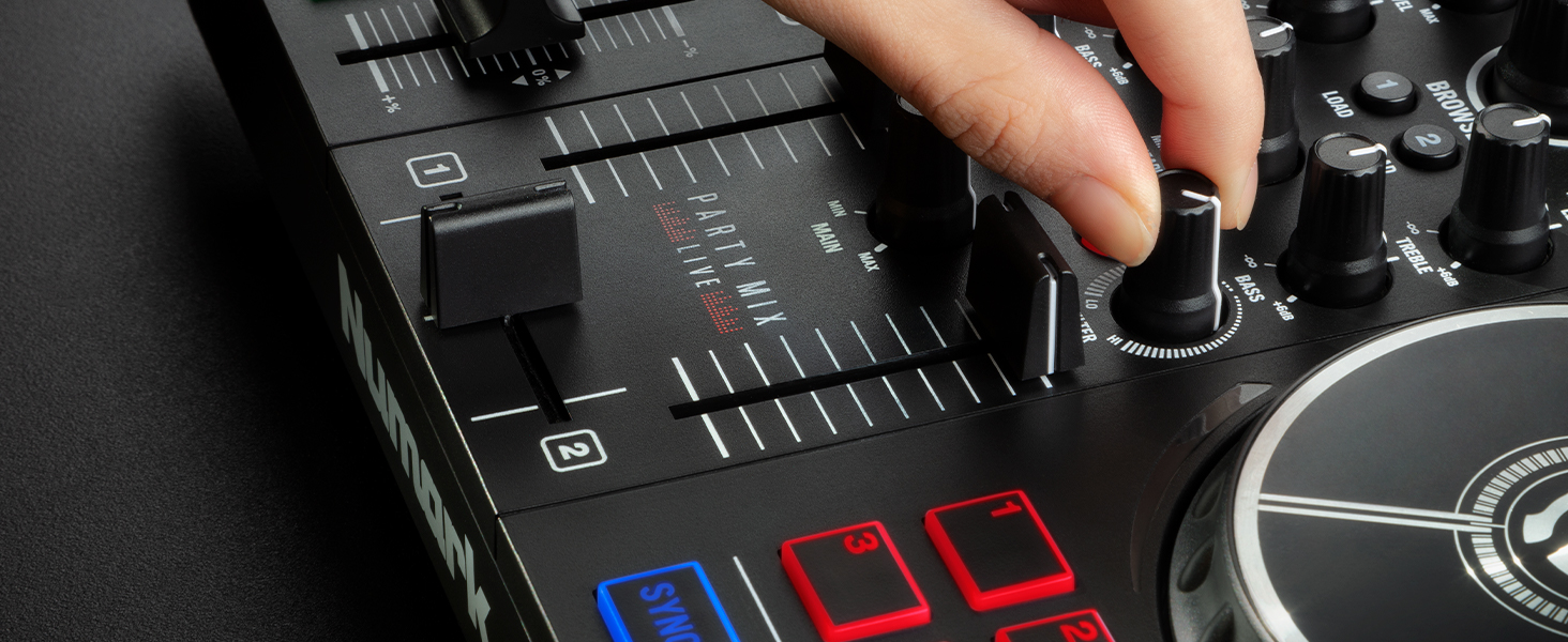 DJ контролер Numark Party Mix Live з колонками, світловим шоу, 2 деками та мікшером (Serato DJ Lite)