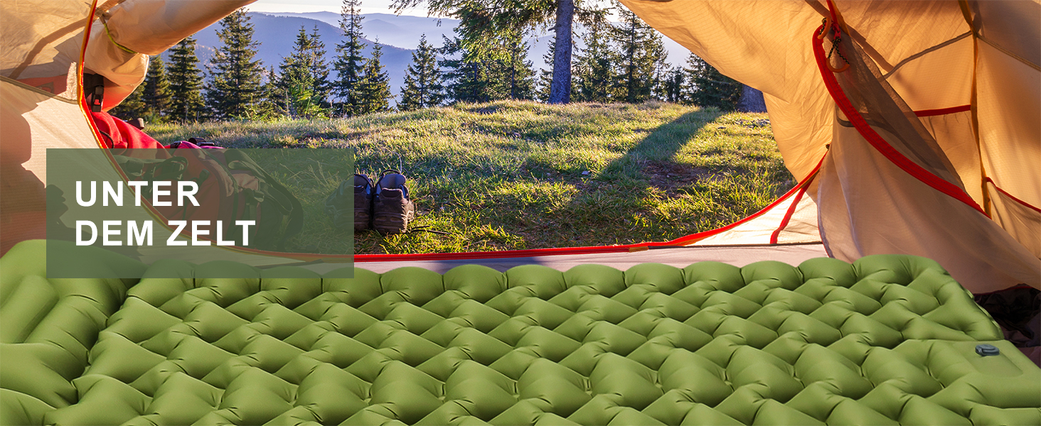 Self-Inflating Camping Mat with Integrated Pillows - Ultralight Double Sleeping Pad