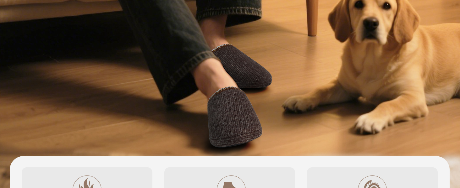 Тапочки чоловічі COFACE з м'якою піною Memory Foam, зручні, для дому та вулиці, темно-коричневі, 47 EU