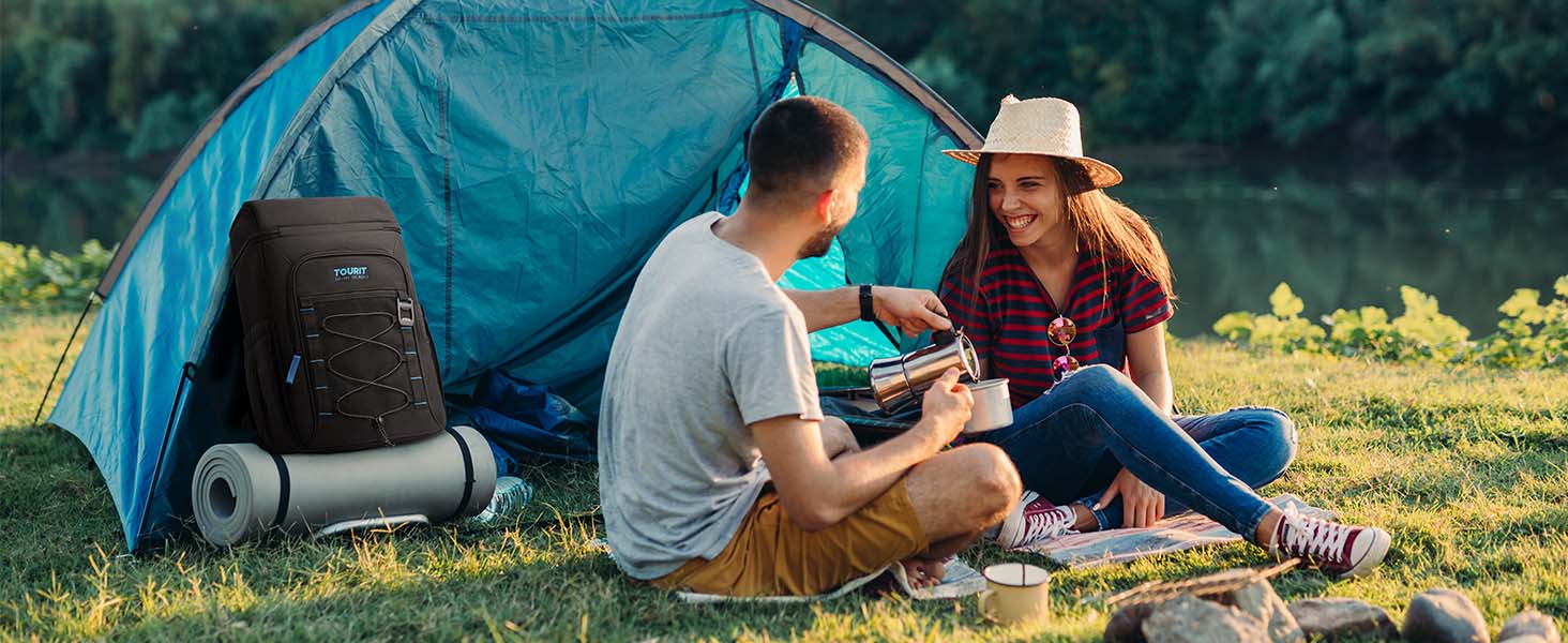 Рюкзак-холодильник TOURIT з подвійною ізоляцією, 30 літрів, водовідштовхувальний, для кемпінгу, пікніків, походів та пляжу, темно-сірий
