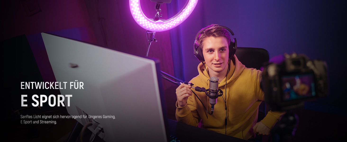 NEEWER Комплект кільцевого світла з штативом: 45 см, 55 Вт, регульована LED кільцева лампа з пусковим пристроєм Bluetooth для телефону/камери, YouTube, TikTok, портретної фотографії, тату, макіяжу, салонів (RGB18 II)