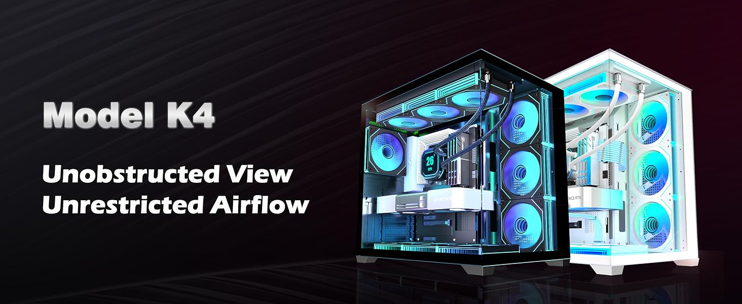 Корпус ПК KEDIERS G500 (білий) з 7 ARGB вентиляторами, Mid Tower, з подвійним загартованим склом, для геймінгу