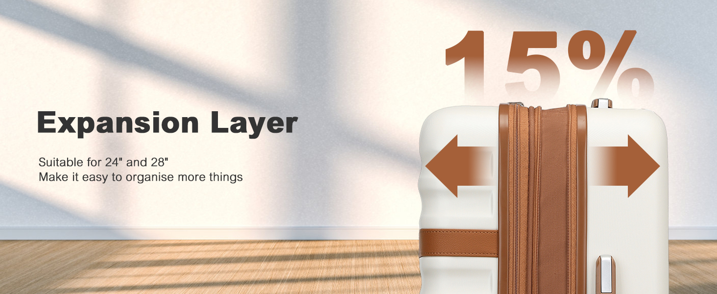 Чемодан-тележка KONO, XL, ABS+PC, з TSA замком (кремовий/коричневий)