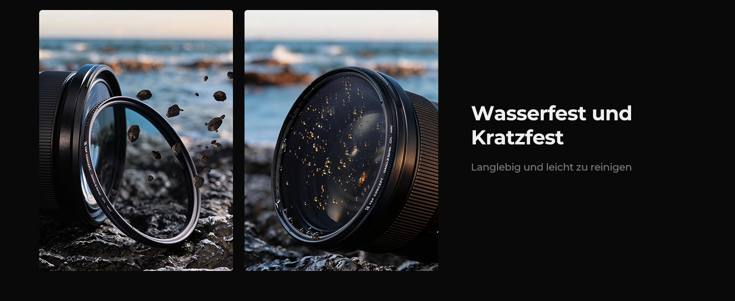 Поляризаційний фільтр K&F Concept 72mm CPL: глибокі кольори, захист від відблисків та подряпин (Nano-Xcel)