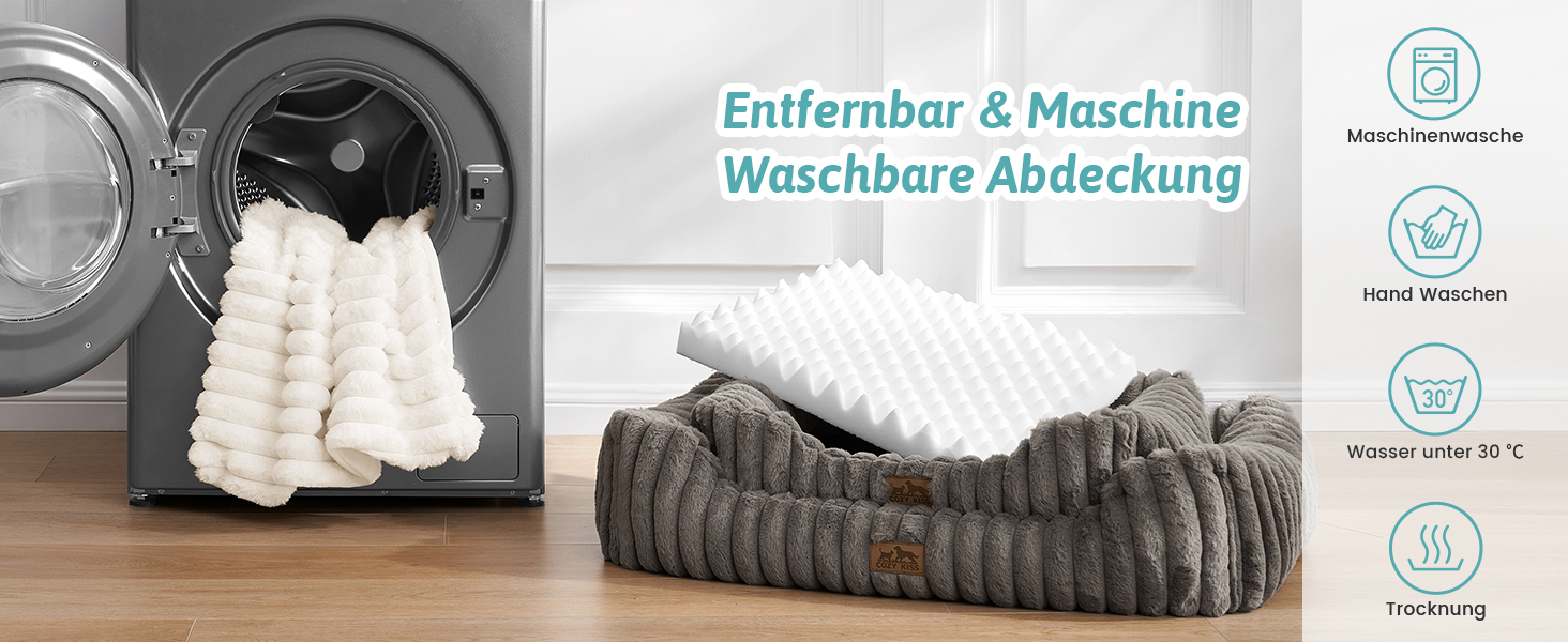 Ортопедичне собаче ліжко COZY KISS: м'яке, миється, для собак маленьких та середніх порід, бежеве, 76x58x18 см