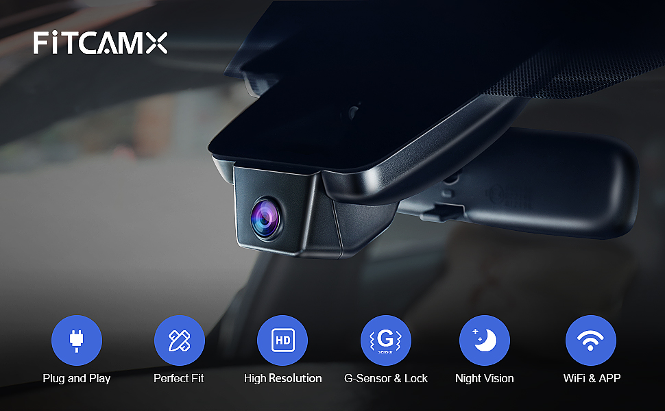 Автомобільний відеореєстратор Fitcamx 4K для Toyota RAV4 2022-2025 (Gen5), OEM стиль, 2160P, WiFi, G-сенсор, Plug&Play, 64GB карта пам'яті, фронтальна камера