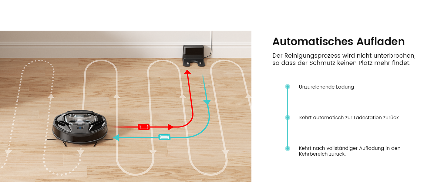 Робот-пилосос LEFANT M320 з функцією миття, потужність 6000 Па, уникнення перешкод, розпізнавання килимів, керування через додаток/Alexa, зона заборони, чорний