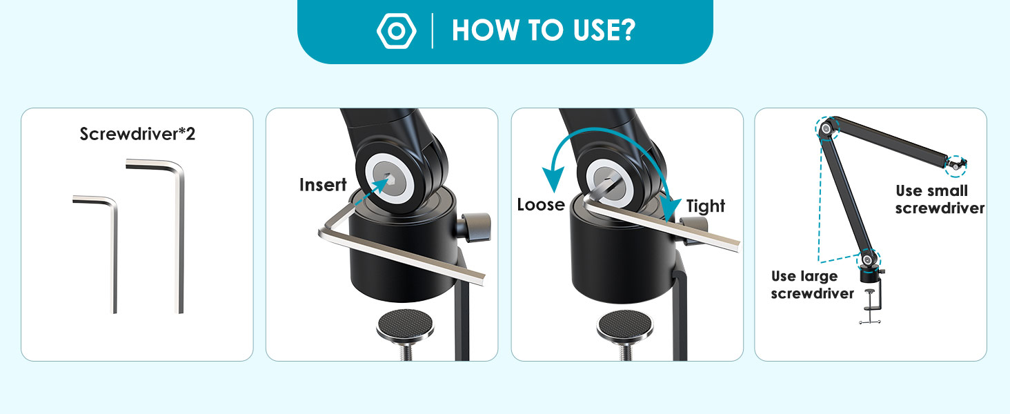 Кріплення для мікрофона YOUSHARES з поп-фільтром - настільний кронштейн для Shure SM7dB та інших мікрофонів