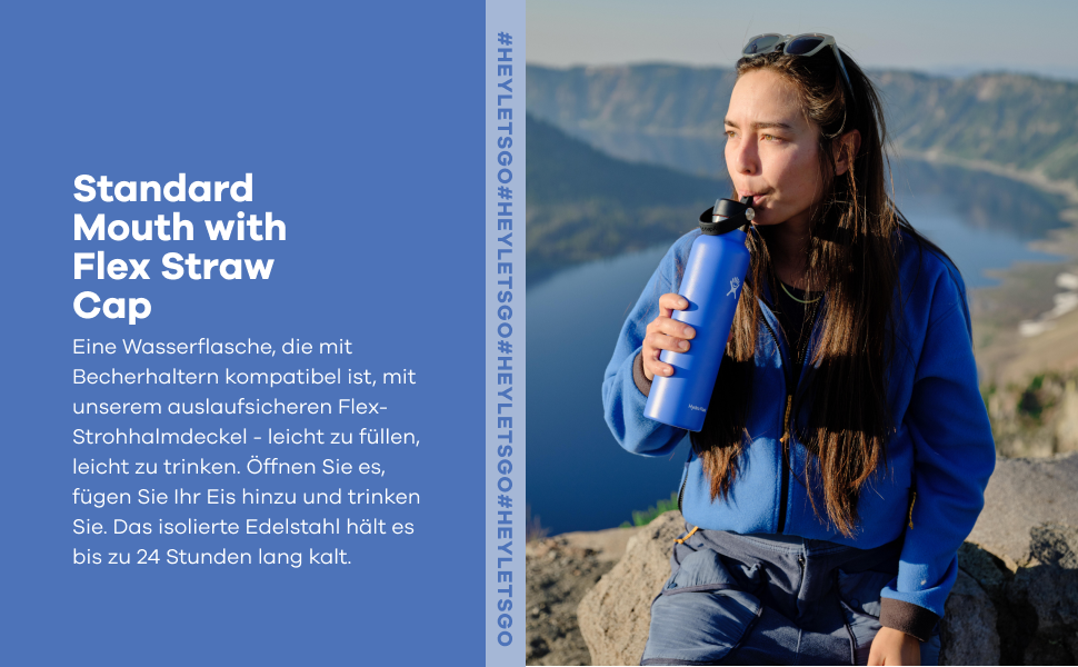 Термобутилка HYDRO FLASK 621 мл з трубочкою, вакуумна нержавіюча пляшка для води, з герметичною кришкою, для гарячого та холодного, колір Mesa