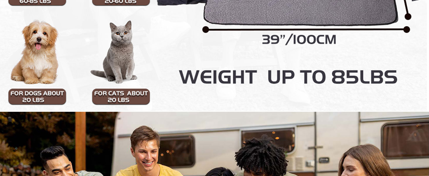 Водонепроникна килимок для собак, 100 x 70 см, з сумкою, для подорожей, чорний, пухнастий