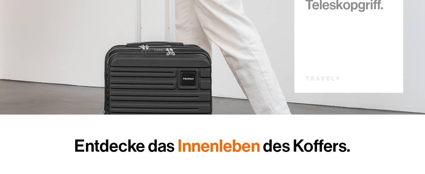Чемодан Travely з полікарбонату, 77 см, XL, 100 л - міцний валіза з TSA замком та відділом для ноутбука (55x40x23 см), колір: чорний