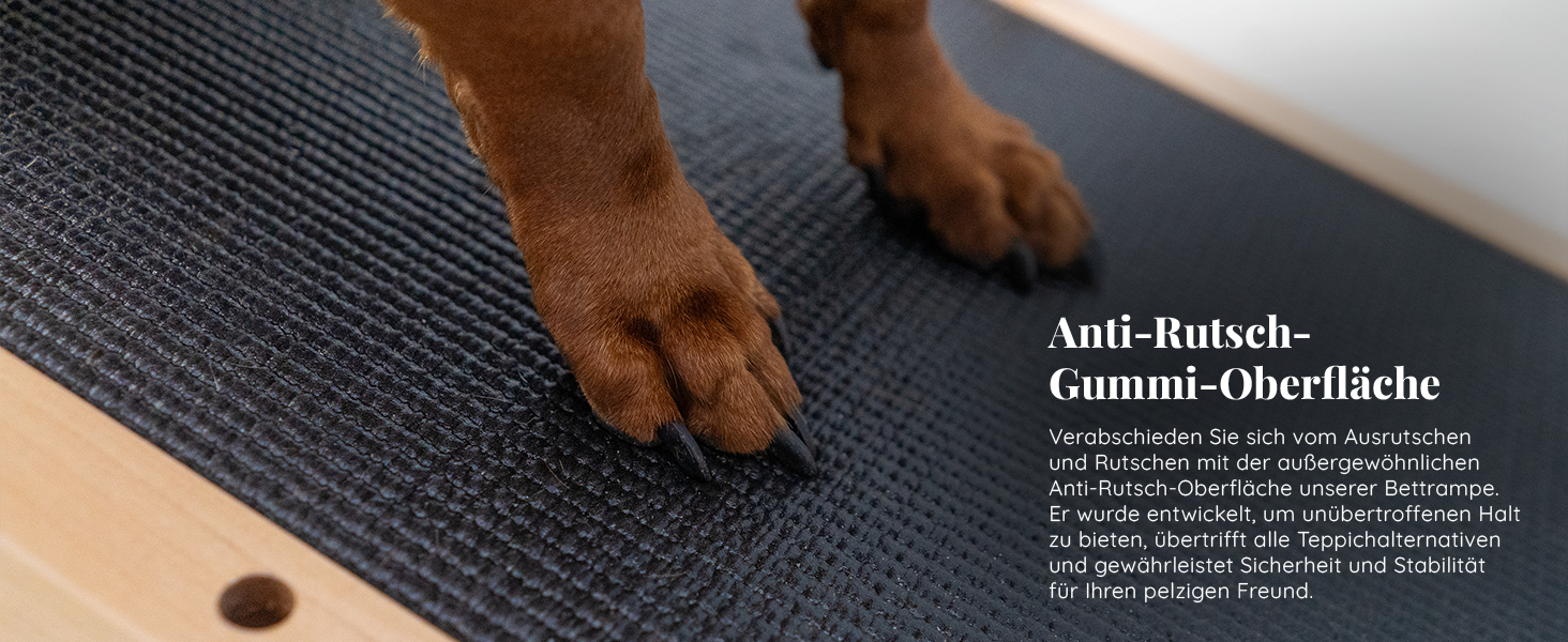 Сходинки для собак PRIORPET з берези з поручнями - регульована висота до 94.5 см - складаються - антиковзаюча поверхня - для маленьких собак до 23 кг - натуральне дерево