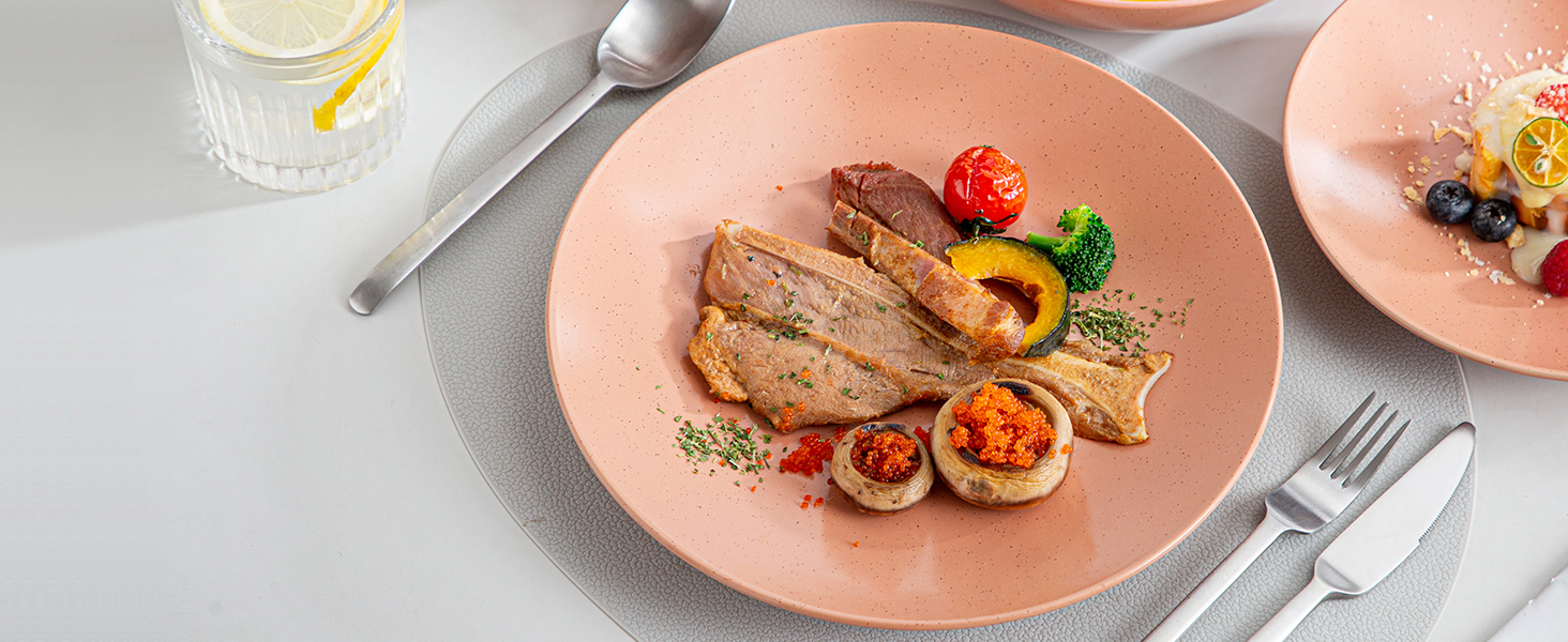 Набір посуду Vancasso SABINE 32 елементи, кераміка, на 8 осіб, тарілки для їжі, десерту, пасти та суп, сучасний сервіз з візерунком