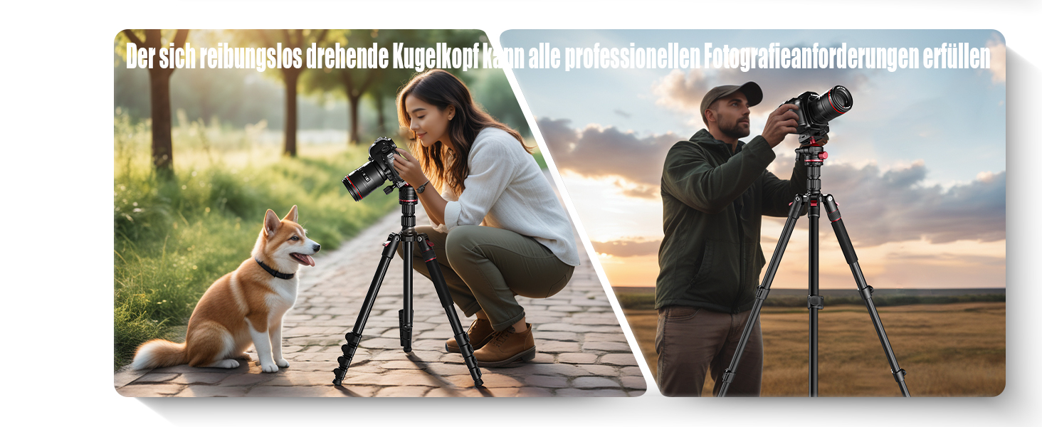 Штатив для камери CAMBOFOTO 188 см з кульковою головкою, алюміній, сумісний з Canon, Nikon, DSLR/SLR, з сумкою (1,4 кг, 6 кг)