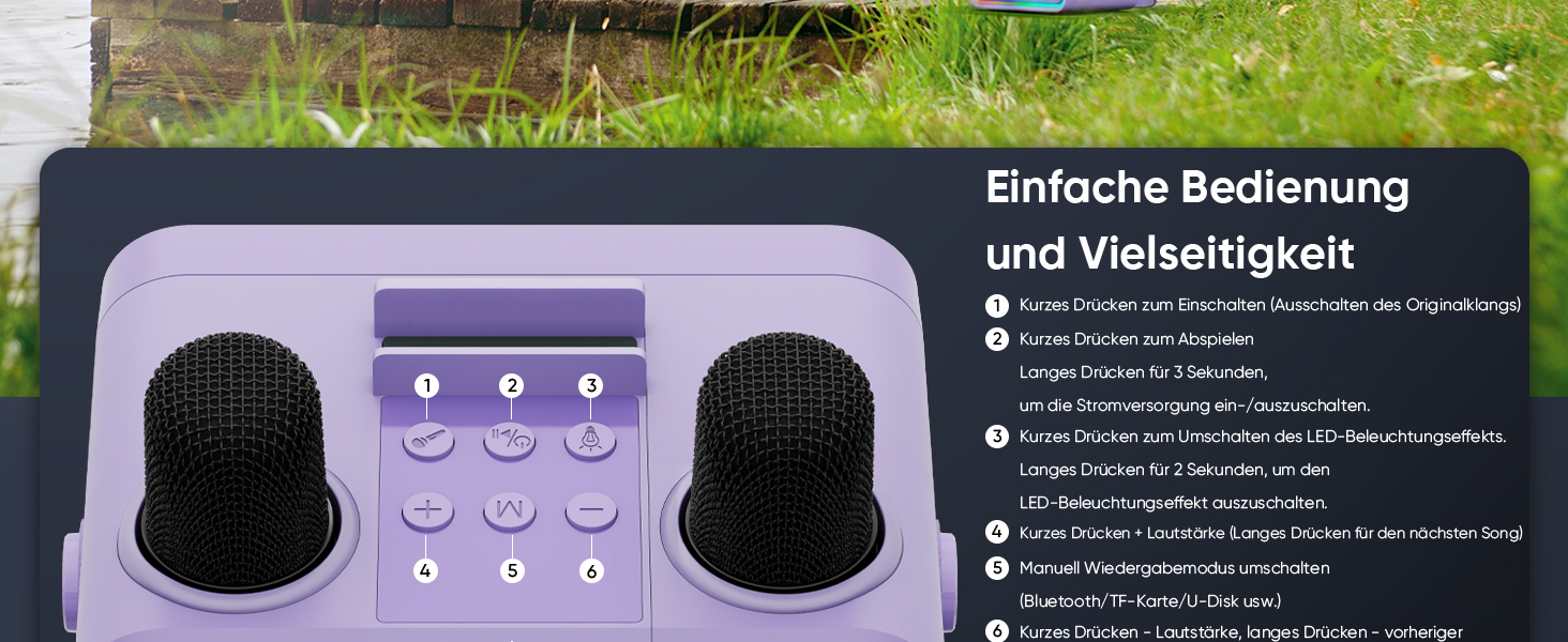 Караоке Машина з 2 Мікрофонами: Портативна Bluetooth Колонка для Караоке з Мікрофонами - Ідеальний Подарунок для Дорослів та Дітей