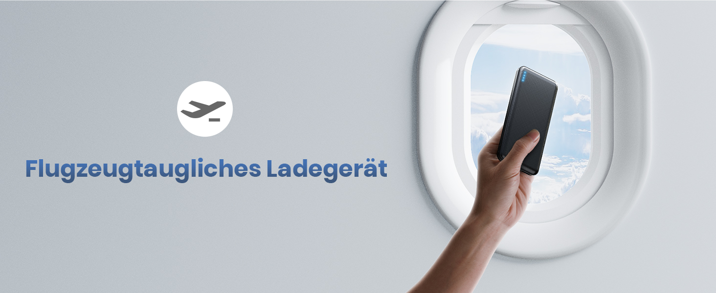 Портативний зарядний акумулятор Power Bank 10000mAh, ультратонкий, з USB-C, 2 USB виходи, сумісний з iPhone, iPad, Samsung, AirPods