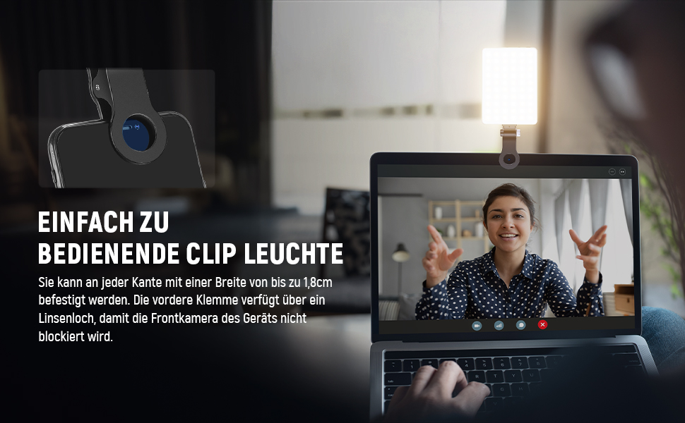 NEEWER BL120B LED світло для селфі та татуювань, сумісне з iPhone, з кліпсою, CPL фільтром, штативом та тримачем для телефону, для фото та відео