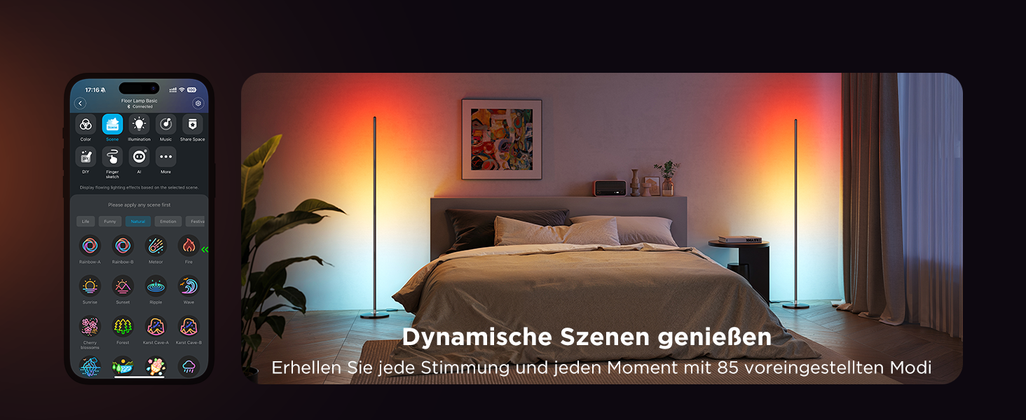 Govee LED-лампа RGBIC для дому, WiFi, диммування, сумісна з Alexa та Google Assistant, 16 млн кольорів, 58 режимів, музичний режим, DIY для ігор та сну, чорний, 1 шт.
