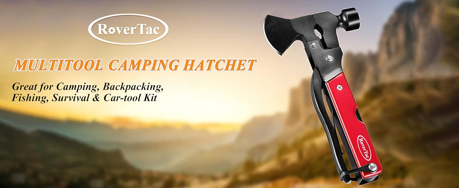 Мультитул RoverTac 14-в-1: сокира, ніж, молоток, плоскогубці, пила, відкривачка, викрутка. Ідеальний подарунок для чоловіків, кемпінгу та виживання