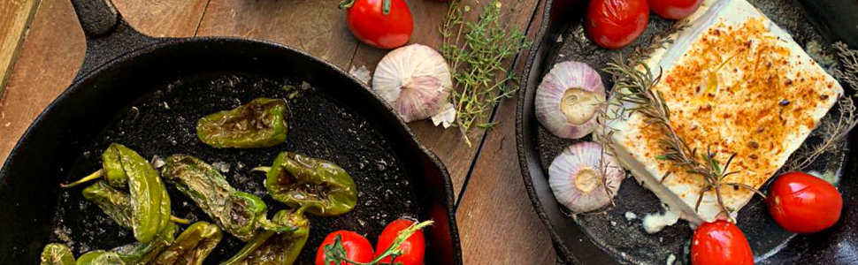 Набір сковорідок BBQ-Toro з чавуну, 3 шт. (16, 20, 24 см) для стейків, гриля та смаження