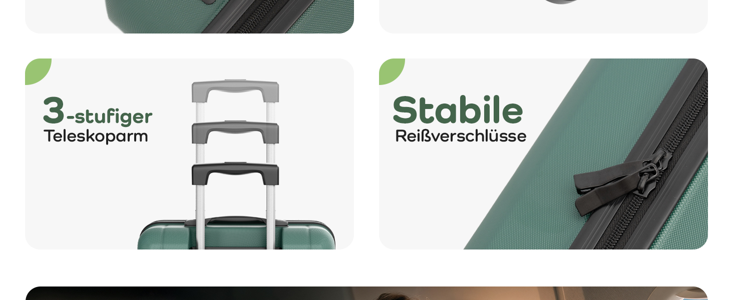 Чемодан великий 100L з TSA замком, жорсткий корпус, подвійні колеса, валіза на колесах (77см, лісовий зелений)