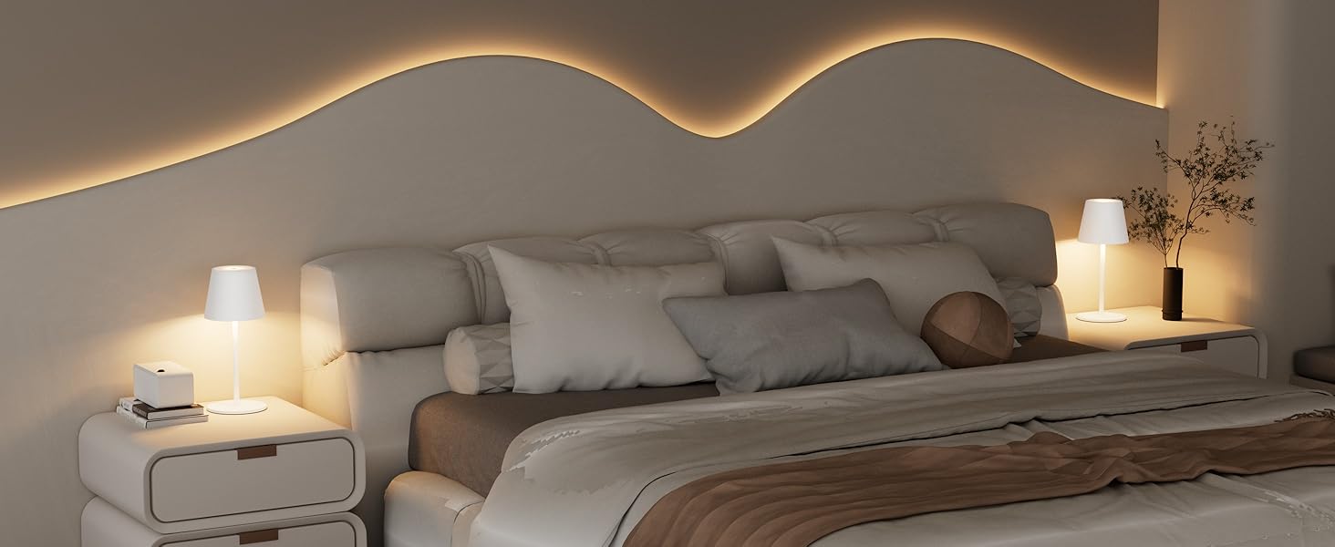 Світлодіодний акумуляторний настільний світильник 26 см, 5000mAh, IP54 (2 шт.) - кемпінговий, для ресторану, спальні, бару