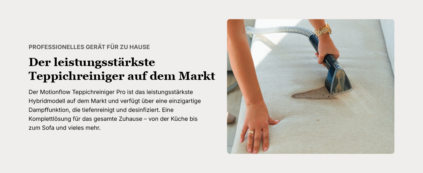 Професійний мийний пилосос Motionflow PRO з паровою функцією – 1700W, для килимів, меблів та авто. Самоочищення, пароочисник для дому та офісу