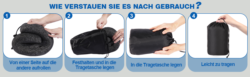 Подушка для шиї у вигляді U, Memory Foam, для подорожей, дорослі, ергономічна, з чохлом, для автомобіля, офісу, поїздки, сірого кольору