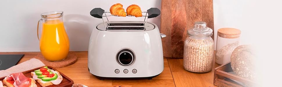 Тостер Cecotec ClassicToast 8000 Biege Double: 800 Вт, 2 широкі слоти, 3 функції, бежевий колір