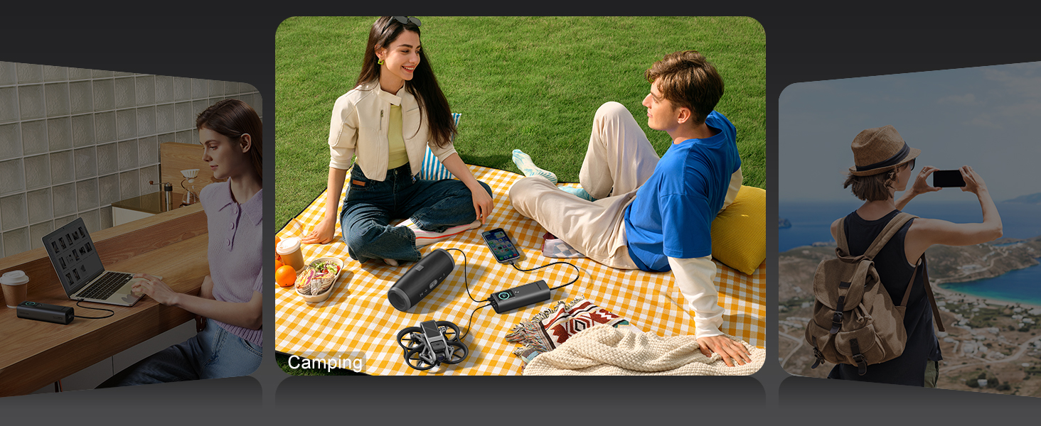 Power Bank AsperX 20000mAh 165W з USB-C кабелем, сумісний з MacBook, Dell, HP, Lenovo, iPad, iPhone, Galaxy